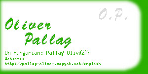 oliver pallag business card